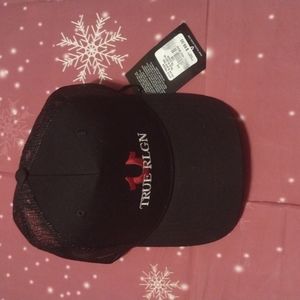 True Religion Red Black Trucker Hat 